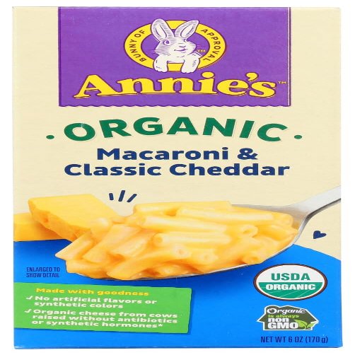 Annie's Homegrown Organic Classic Macaroni & Cheese, 6-Ounce Boxes (Pack of 12) ( Value Bulk Multi-pack)