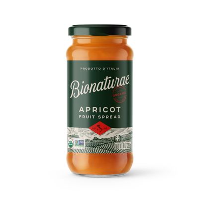 Bionaturae Organic Apricot Fruit Spread - Jelly Organic, Non-GMO, USDA Certified, No Sugar Added, No Preservatives, Organic Fruit Jam, Jam Organic, Made in Italy - 9 Oz, 1 Pack