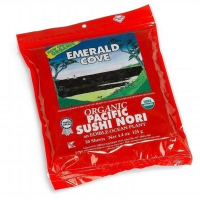 Emerald Cove Organic Pacific Sushi Nori - Toasted - Silver Grade - 10 Sheets - Case of 6