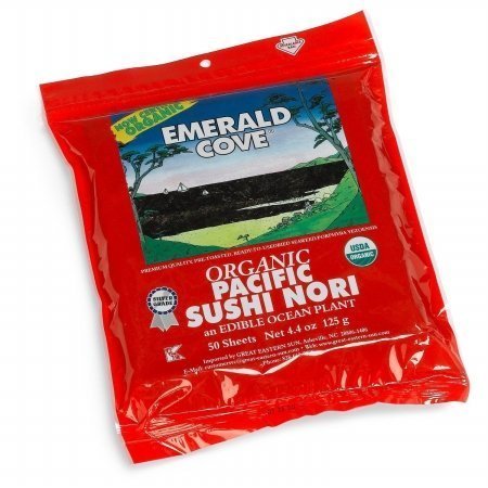 Emerald Cove Organic Pacific Sushi Nori - Toasted - Silver Grade - 10 Sheets - Case of 6