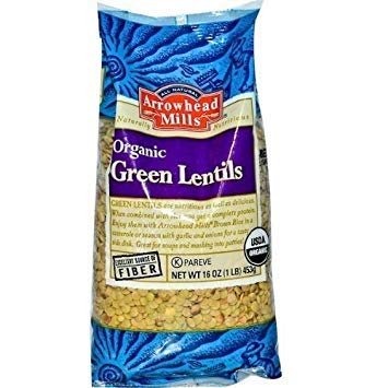 Arrowhead Mills Organic Green Lentils, 16-Ounce Bags (Pack of 12) ( Value Bulk Multi-pack)