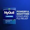 Vicks NyQuil Cold & Flu Relief Over-the-Counter Medicine, Powerful Multi-Symptom Nighttime Relief for Headache, Fever, Sore Throat, Minor Aches and Pains, Sneezing, Runny Nose, and Cough, 24 Liquicaps view 3