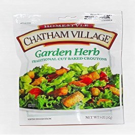 Chatham Village Traditional Cut Croutons - Garden Herb - Case of 12 - 5 oz.