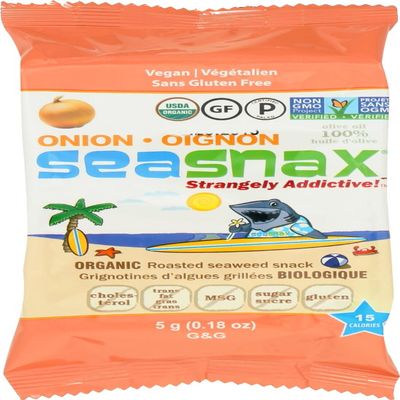 Grab and Go Toasty Onion Seaweed Snack 0.21 Ounces (Case of 24)