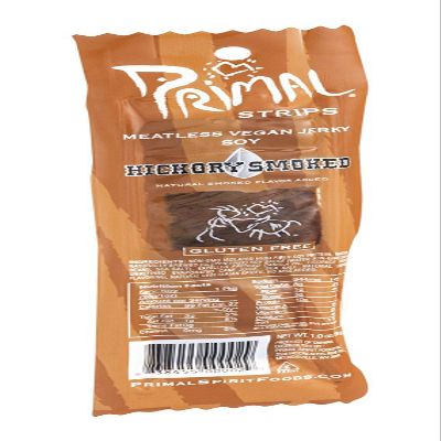 Primal Strips Vegan Jerky - Meatless - Soy - Hickory Smoked - 1 oz - Case of 24
