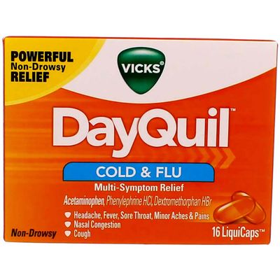 Vicks Dayquil Multisymptom Cold & Flu Relief Liquicaps, Non-Drowsy, 16 ct