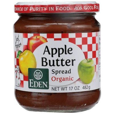 EDEN FOODS FRUIT BTTR APPLE ORG, 17 OZ, PK- 12