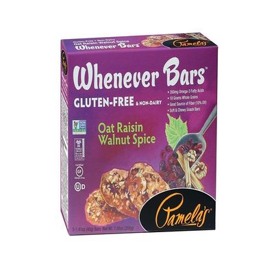 Pamelas BAR WHNEVR Oat RASIN WLNU, 7.05 OZ, PK- 6