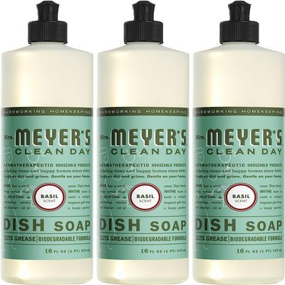 Mrs. Meyer's Liquid Dish Soap Basil, 16 FL oz. (Pack of 3)