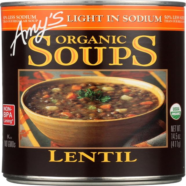 AMYS SOUP LENTIL GF LS, 14.5 OZ