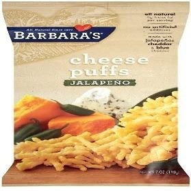 BARBARAS CHEESE PUFF JALPENO, 7 OZ, PK- 12