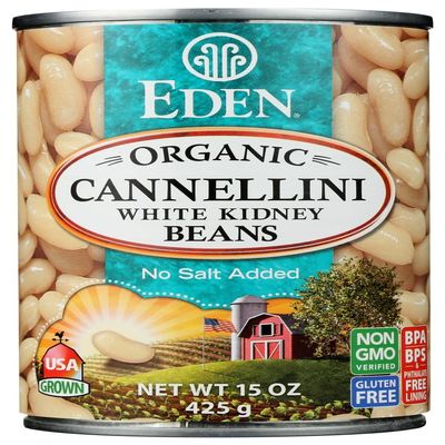Eden Organic Cannellini White Kidney Beans, No Salt Added, 15-Ounce Cans (Pack of 12) ( Value Bulk Multi-pack)