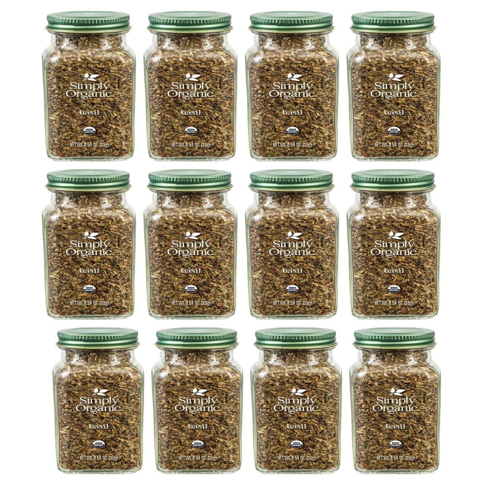 Simply Organic Sweet Basil Leaf, Cut & Sifted, Certified Organic | 0.54 oz | Pack of 12 | Ocimum basilicum