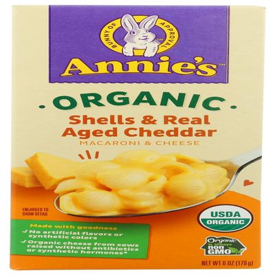 ANNIES HOMEGROWN MAC & CHS SHELL CHDR ORG, 6 OZ