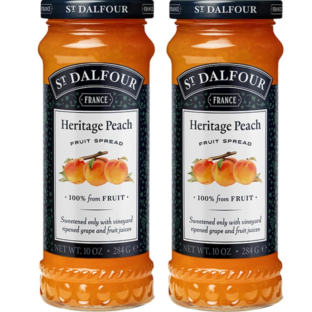 Charles Jacquin-St.Dalfour Consrv, Peach, 100% Fruit, 10-Ounce (Pack of 6) ( Value Bulk Multi-pack)