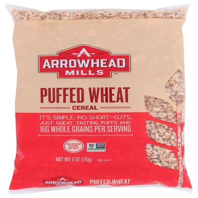 ARROWHEAD MILLS CEREAL PUFF WHEAT NS, 6 OZ, PK- 12
