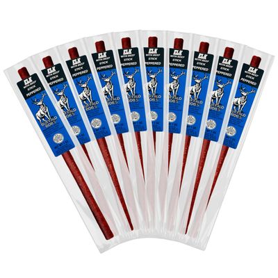 Buffalo Bob's Wild Game Meat Snack Stick - Elk Peppered Stick 10 Pack