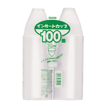 Nippon Dexie Commercial Insert Cup, 7.1 fl oz (210 ml), F-Type, Pack of 100 (Cup Holder Sold Separately), White