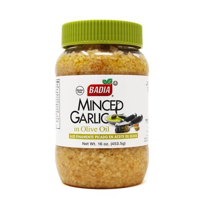 Badia Minced Garlic in Olive Oil, 16 oz Fresh Minced Garlic, Bold Flavor for All Purpose Cooking, Gluten Free