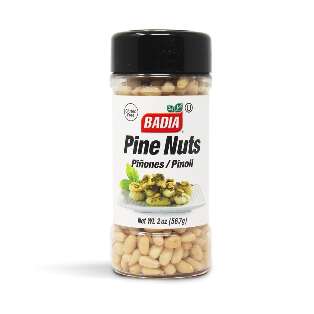 Badia Pine Nuts, 2 oz Premium Pine Nuts for Cooking, Salads, Baking, Pesto, Mediterranean Dishes, Snacks & Healthy Recipes No Salt or Additives