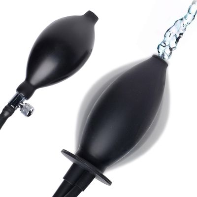 Cleanstream Inflatable Enema Plug with Hand Bulb, Hollow Core, Latex-Free Silicone, Flared Base, Adjustable Expansion, 4.5 Inch Length, Reusable Douches & Enemas Accessory