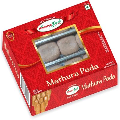 HIMALYA FRESH Mathura Peda 12 oz - Premium Authentic, Luxurious Sweet Made With Pure Grass fed water Buffalo Milk and sugar (just two ingredients) - No Fillers Or Preservatives (1 Box)