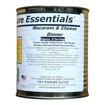 1 Can of Future Essentials Canned Macaroni & Cheese