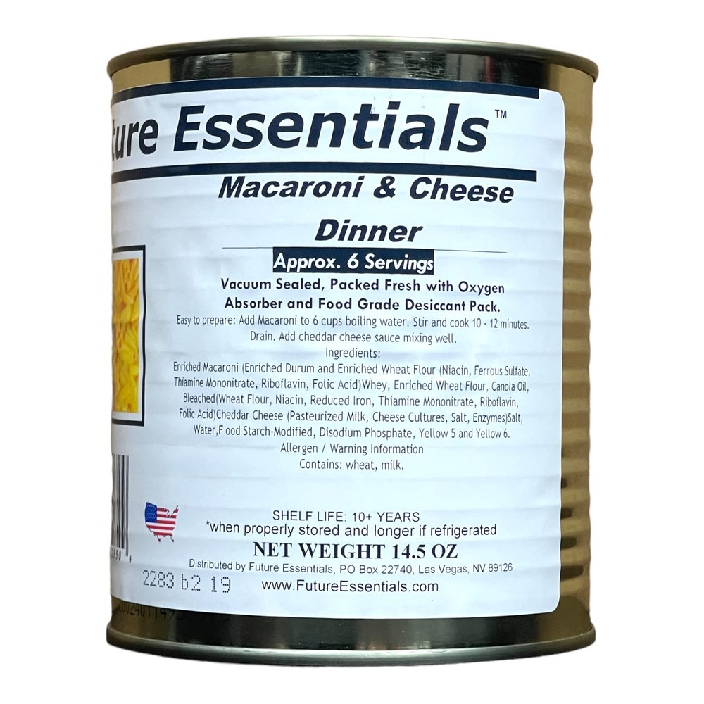 1 Can of Future Essentials Canned Macaroni & Cheese
