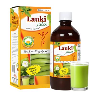 Basic Ayurveda Lauki (Bottle Gourd) Juice with Holy Basil & Mint Leaves | 16.23 Fl Oz (480ml) | Supports Digestion & Hair Health | Herbal Detox & Daily Ayurvedic Wellness Drink | No Added Sugar