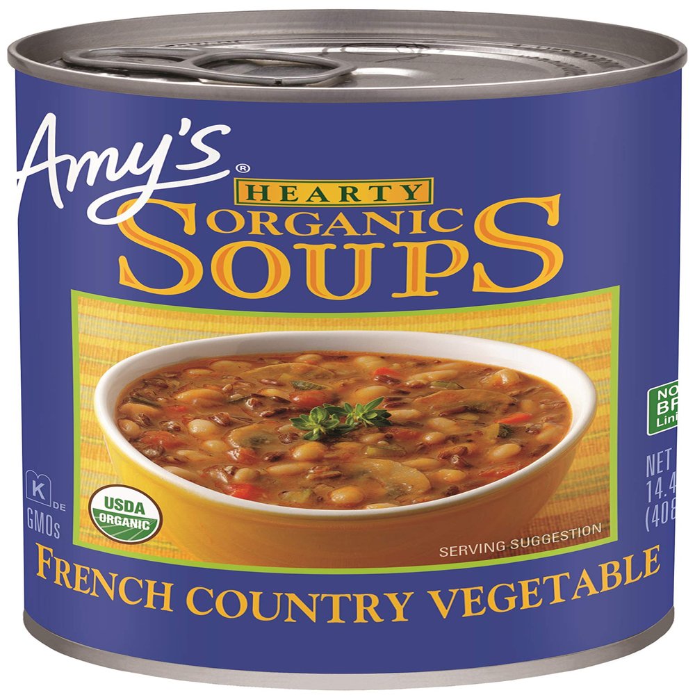 Amys Soup, Vegan Hearty French Country Vegetable Soup, Gluten Free, Made With Organic Rice, Vegetables and Herbs, Canned Soup, 14.4 Oz