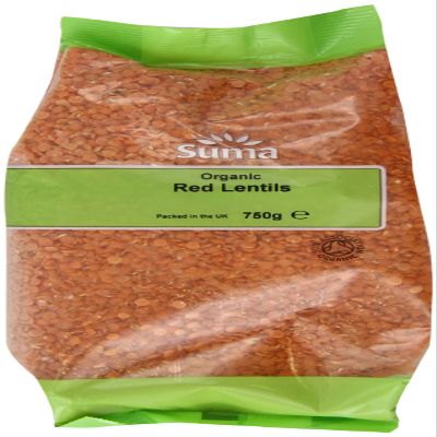 Suma Organic Red Lentils 750 g (Pack of 6)