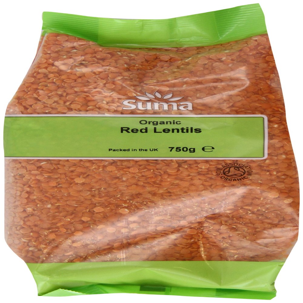 Suma Organic Red Lentils 750 g (Pack of 6)