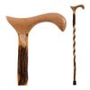 Brazos Rustic Wood Walking Cane, Twisted Hickory, Derby Style Handle, for Men & Women, Made in the USA, 34" view 1