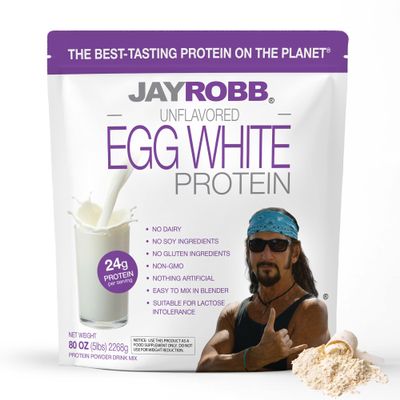 JAYROBB Unflavored Egg White Protein 80 oz, 5 Pound Bag