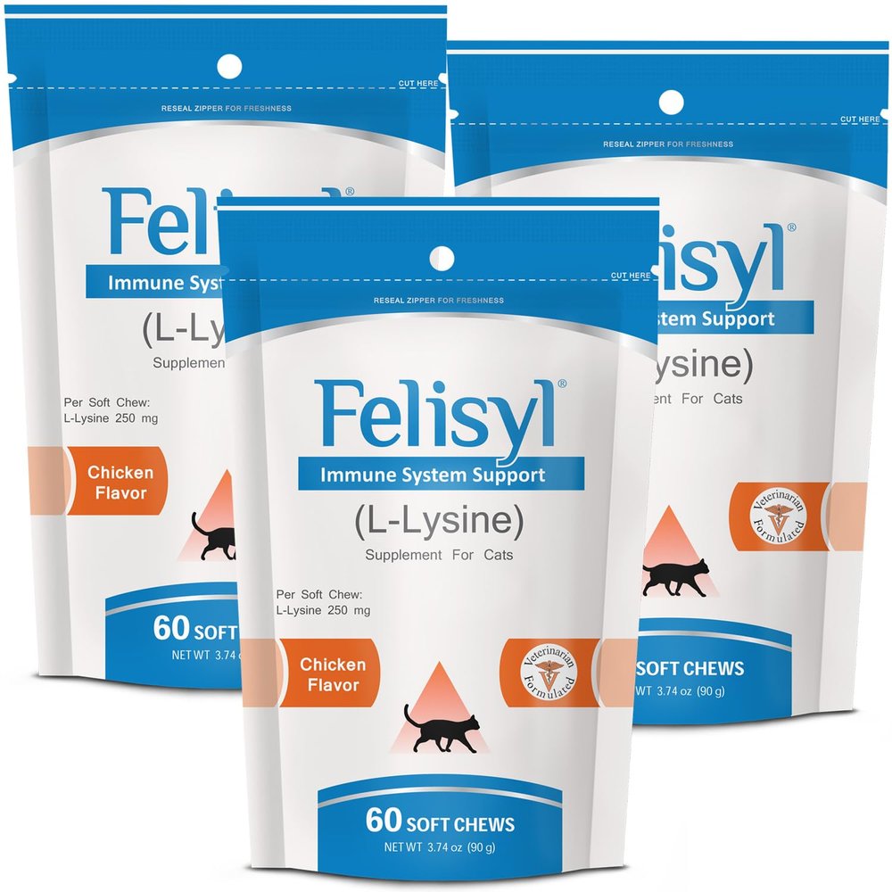 Pet Health Solutions L-Lysine Soft Chews for Cats (60 Soft Chews) Supports Immune, Respiratory, and Eye Health. Eases Sneezing, Runny Nose, and Watery Eyes. Tasty Salmon Flavor - (3 Pack)