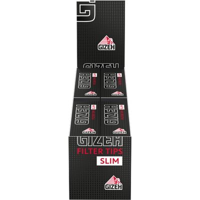 Gizeh 24 x 35 Sheets Black Filter Tips Slim Filter Tips Perforated King Size