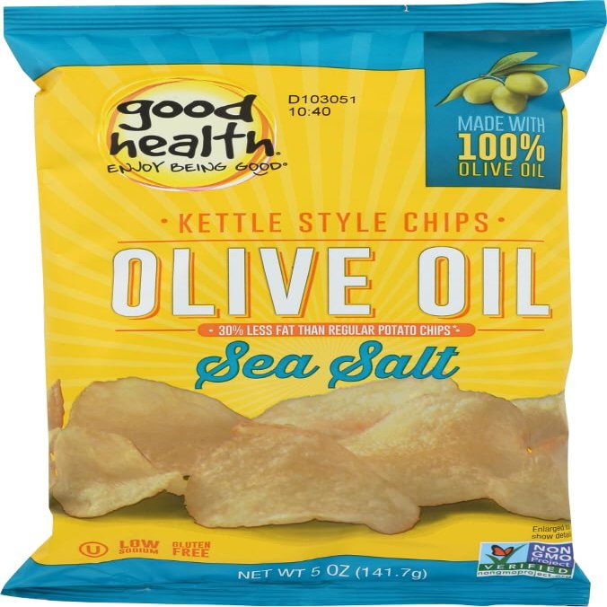 Ecofriendly Good Health Sea Salt & Olive Oil Potato Chip (12x5 OZ) By Good Health