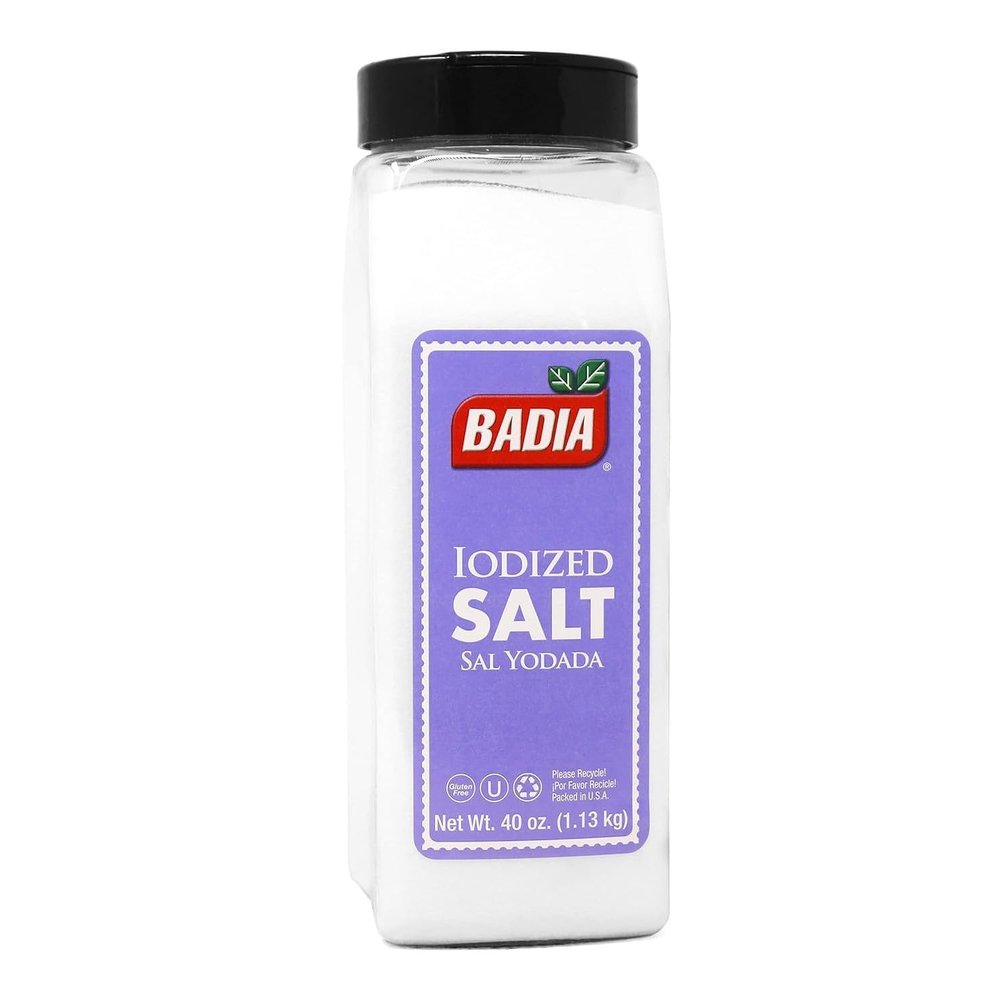 Badia Iodized Salt, 40 oz  Essential Kitchen Salt for Cooking, Baking, and Everyday Seasoning