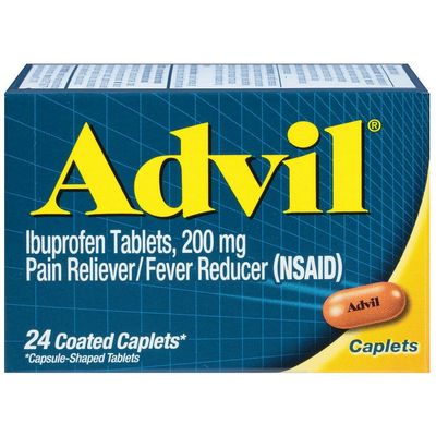 Advil Ibuprofen Pain Reliever Fever Reducer Coated Tablets 24 ct (Pack of 6)