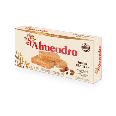 El Almendro Turrones, Turron Blando Nougat Christmas Candy, Creamy Almond Torrone From Spain, Traditional & Authentic Spanish Holiday Dessert Candy, Gluten Free, 2 Pack, 5.29 oz each