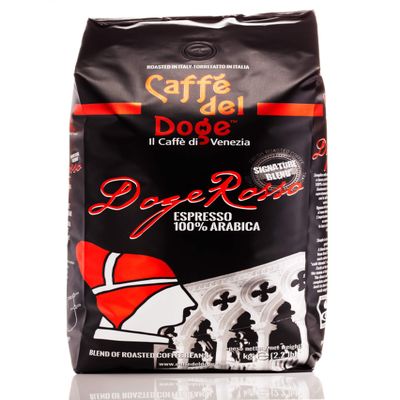 1kg Doge Rosso 100% Arabica Coffee Signature Medium Roast Italian Blend Whole Beans Bag by (Venice)