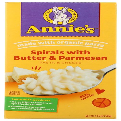 ANNIES HOMEGROWN MAC & CHS SPRLS BTR&PARM, 6 OZ, PK- 12