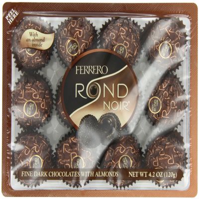 Ferrero Rondnoir Dark Chocolates with Almonds, 12 Pieces