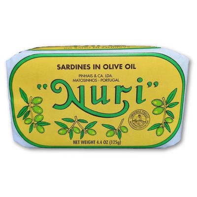 4-Cans "Nuri" Potuguese Sardines in Pure Olive Oil 125g ea (500g total)