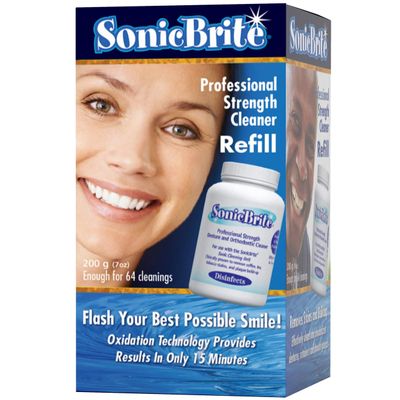 SonicBrite: High Intensity Dental Cleaning Powder  Freshen Your Dentures, Retainers, Night Guards and Aligners  Powerful Formula Removes Stains, & Plaque