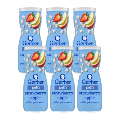 Gerber Graduates Up-Age Strawberry Apple Puff Snack, 1.48 Ounce - 6 per case.