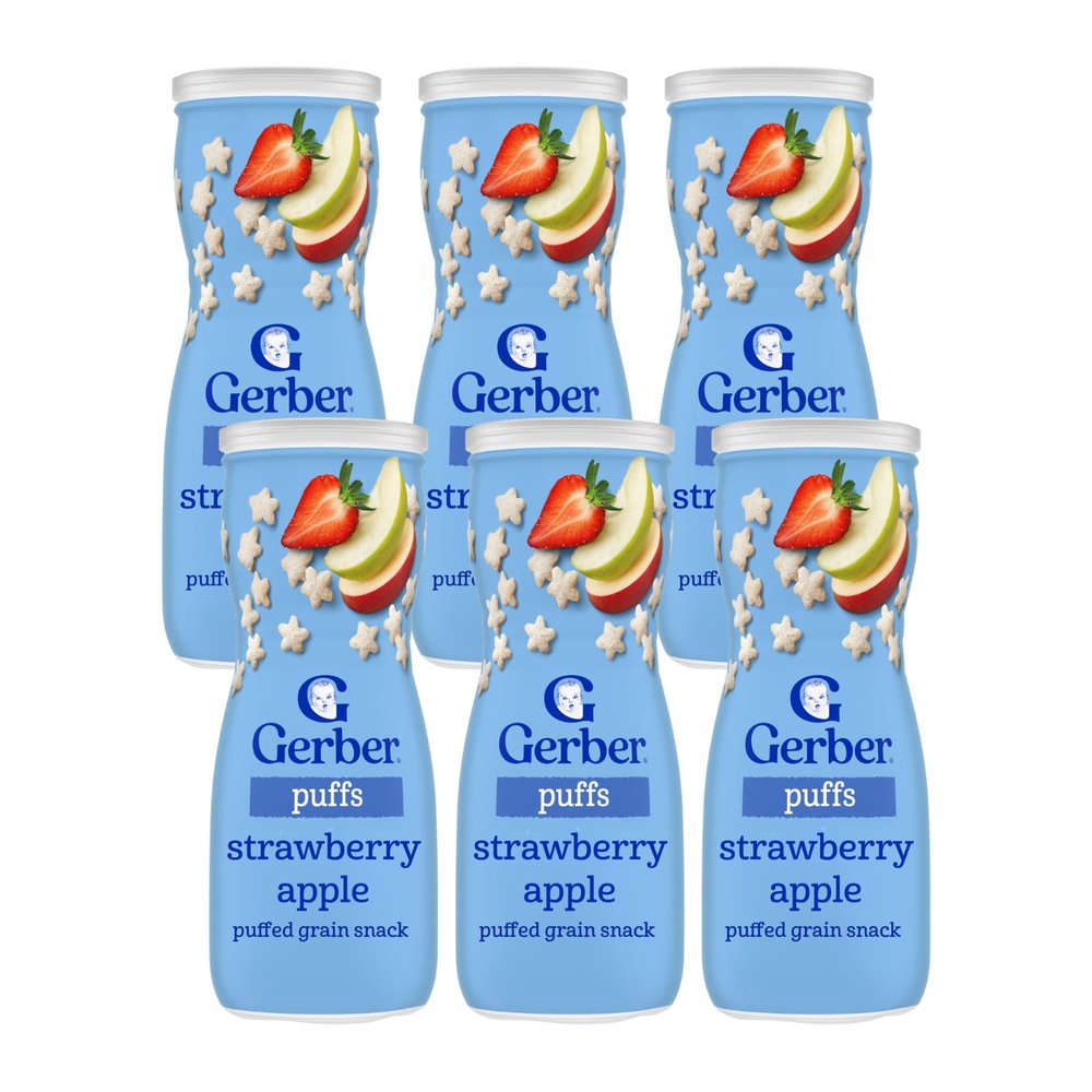 Gerber Graduates Up-Age Strawberry Apple Puff Snack, 1.48 Ounce - 6 per case.