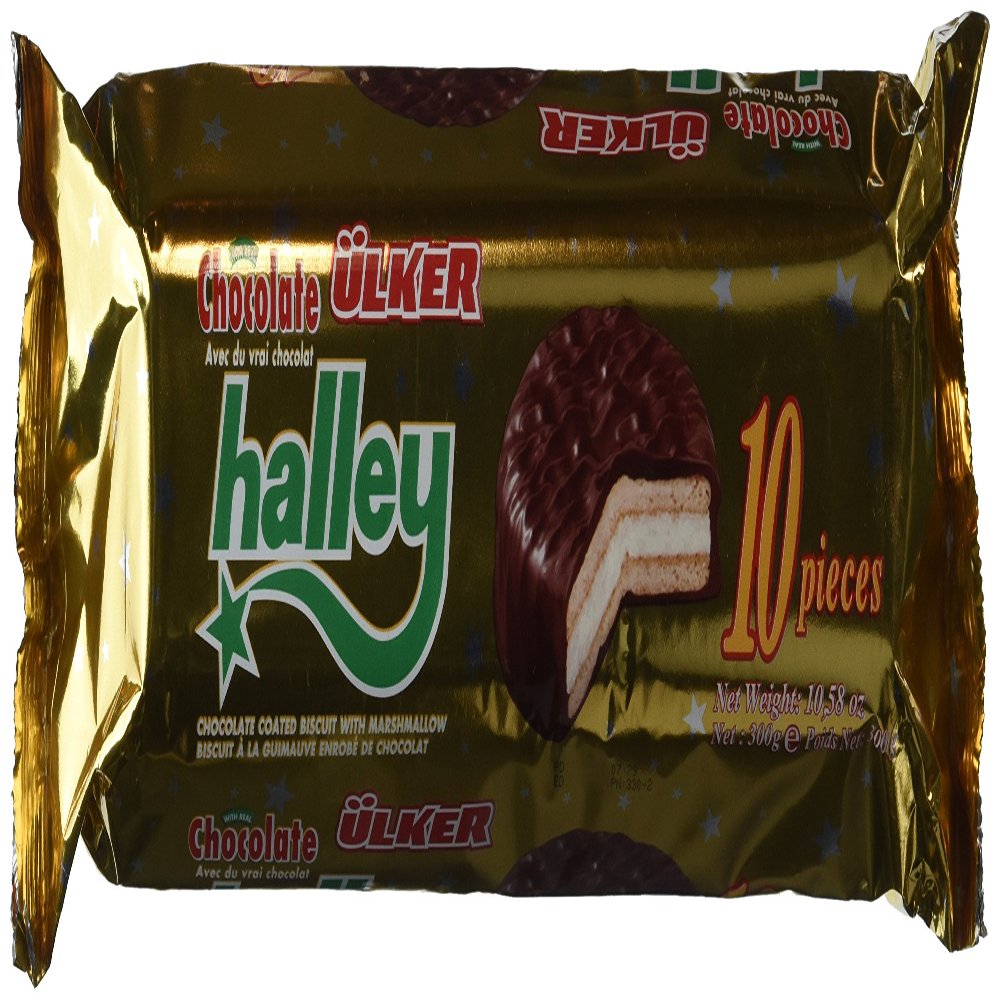 Ulker Halley - Chocolate covered Marshmallow Sandwichs - 10 pieces