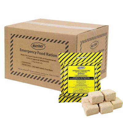 Mayday Food Bars Emergency 3600 Calorie Food Bars (20 per case) weight 39 lbs