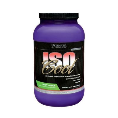 Ultimate Nutrition ISO Cool Pure Whey Protein Isolate Powder - Keto Friendly - 0 Carb 0 Fat 0 Sugar - 23 Grams of Protein Per Serving, 2 Pounds, Juicy Apple